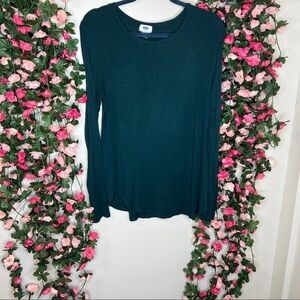 Old Navy Scoopneck Dark Green Long Sleeve Tee Layer-able Work Office Casual L